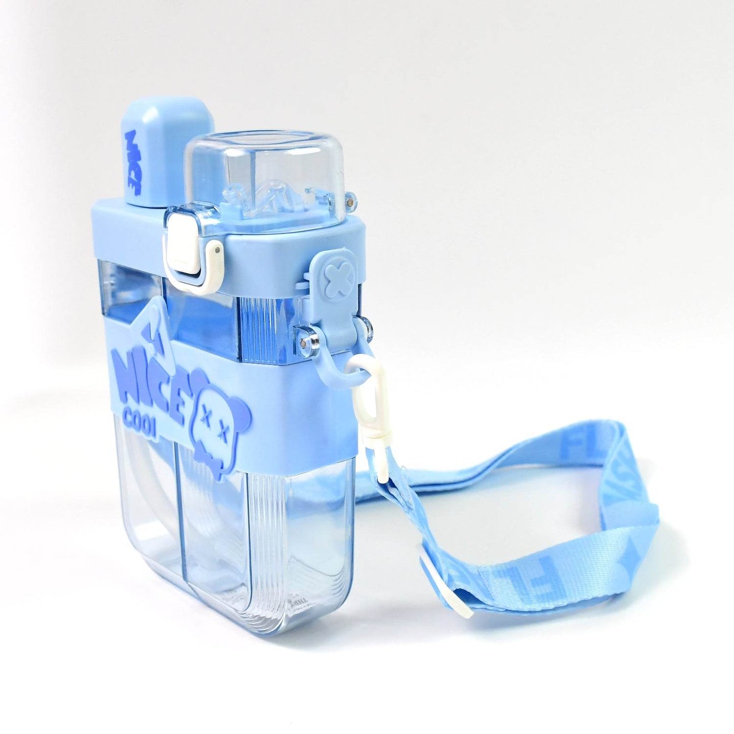 Water Bottle With Straw And Adjustable Shoulder Straps 2in1 Dual Compartment - warehousetech13