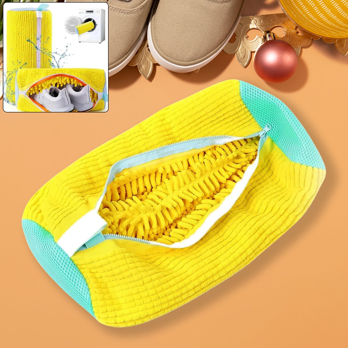 Shoe Cleaning Mop Cover With Microfiber Chenille Lining Zipper (1 Pc) - warehousetech13