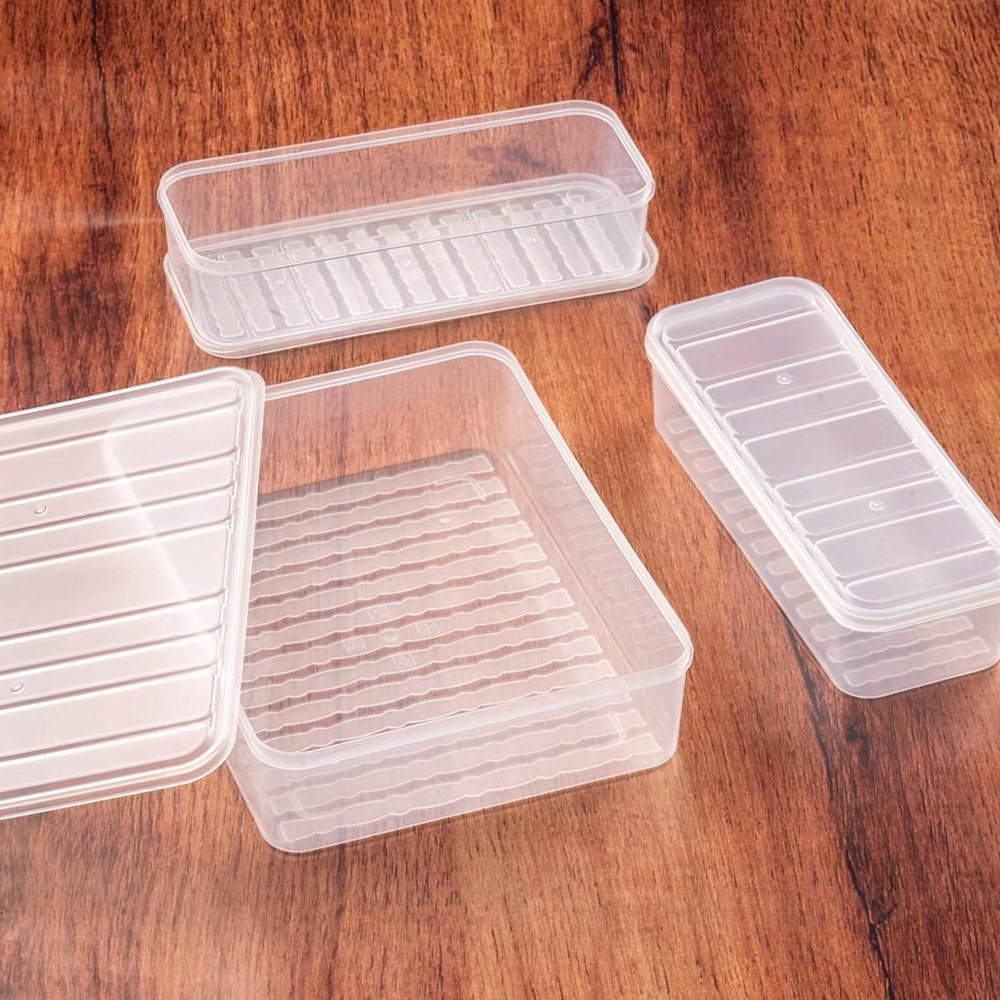 Plastic Food Storage Container For Fridge Fridge Storage Boxes With Lid Stackable - warehousetech13