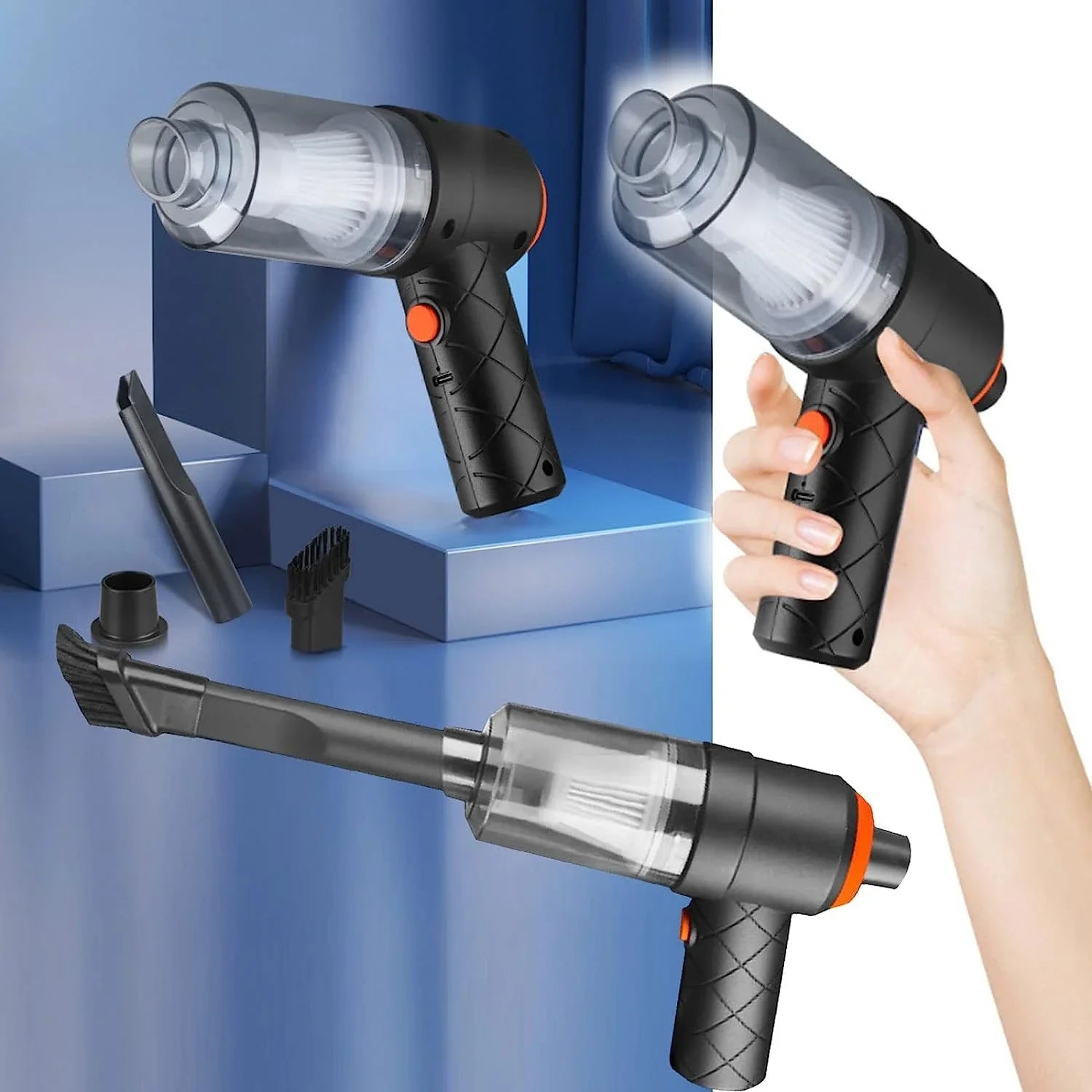 0390 Vacuum Cleaner Dust Collection 2 In 1 Car Vacuum Cleaner High-power Handheld Wireless Vacuum Cleaner Home Car Dual-use Portable Usb Rechargeable Mini Car Vacuum For Vehicle Home And Office - warehousetech13