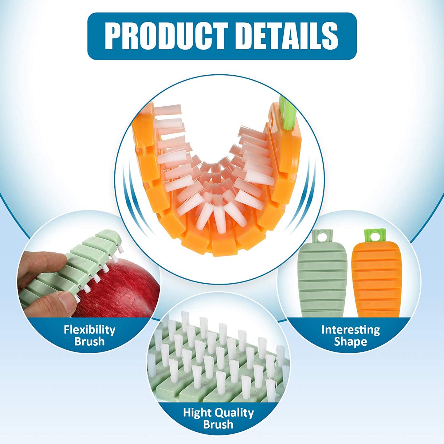 Plastic Fruit Vegetable Brush (1 Pc) - warehousetech13