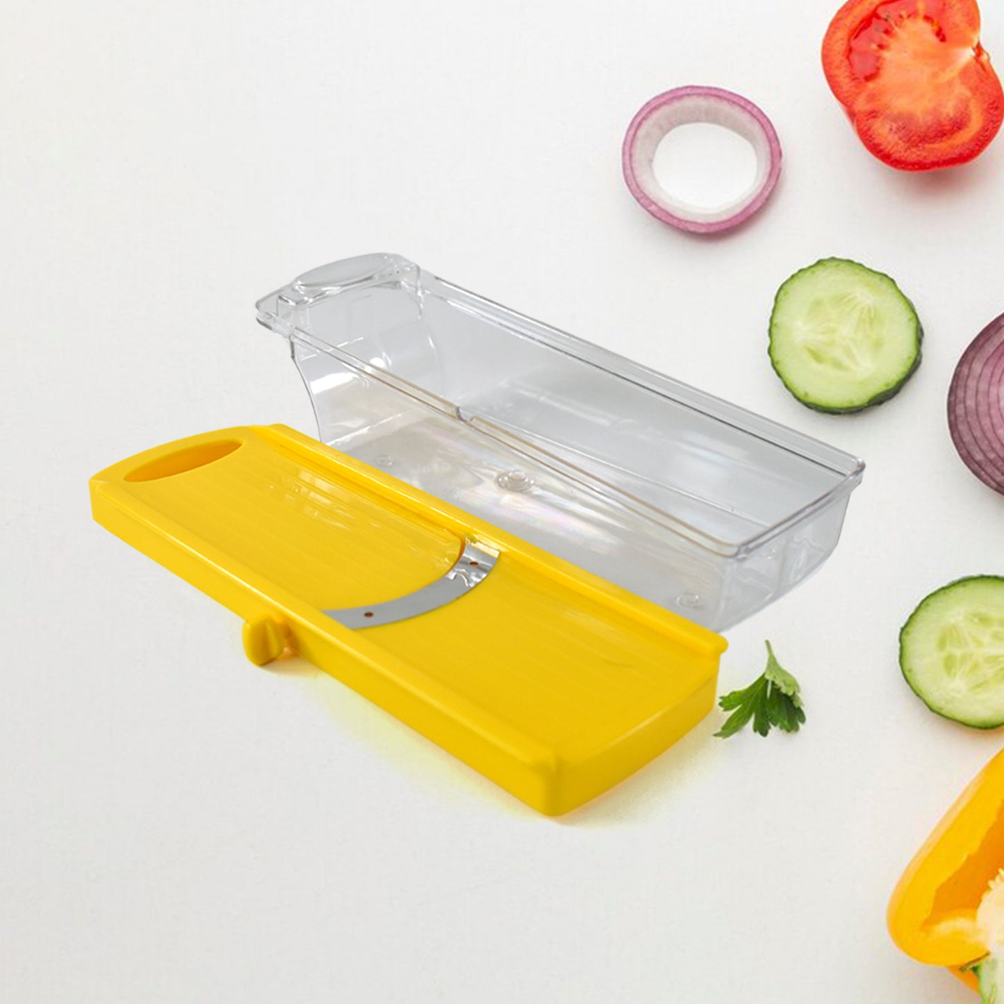 Big Multipurpose Vegetable And Fruit Slicer (Yellow 1 Pc) - warehousetech13