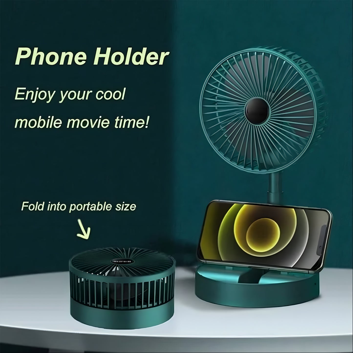 4642 Telescopic Electric Desktop Fan Height Adjustable Foldable Portable For Travelcarry Silent Table Top Personal Fan For Bedside Office Table (Battery Not Include) - warehousetech13