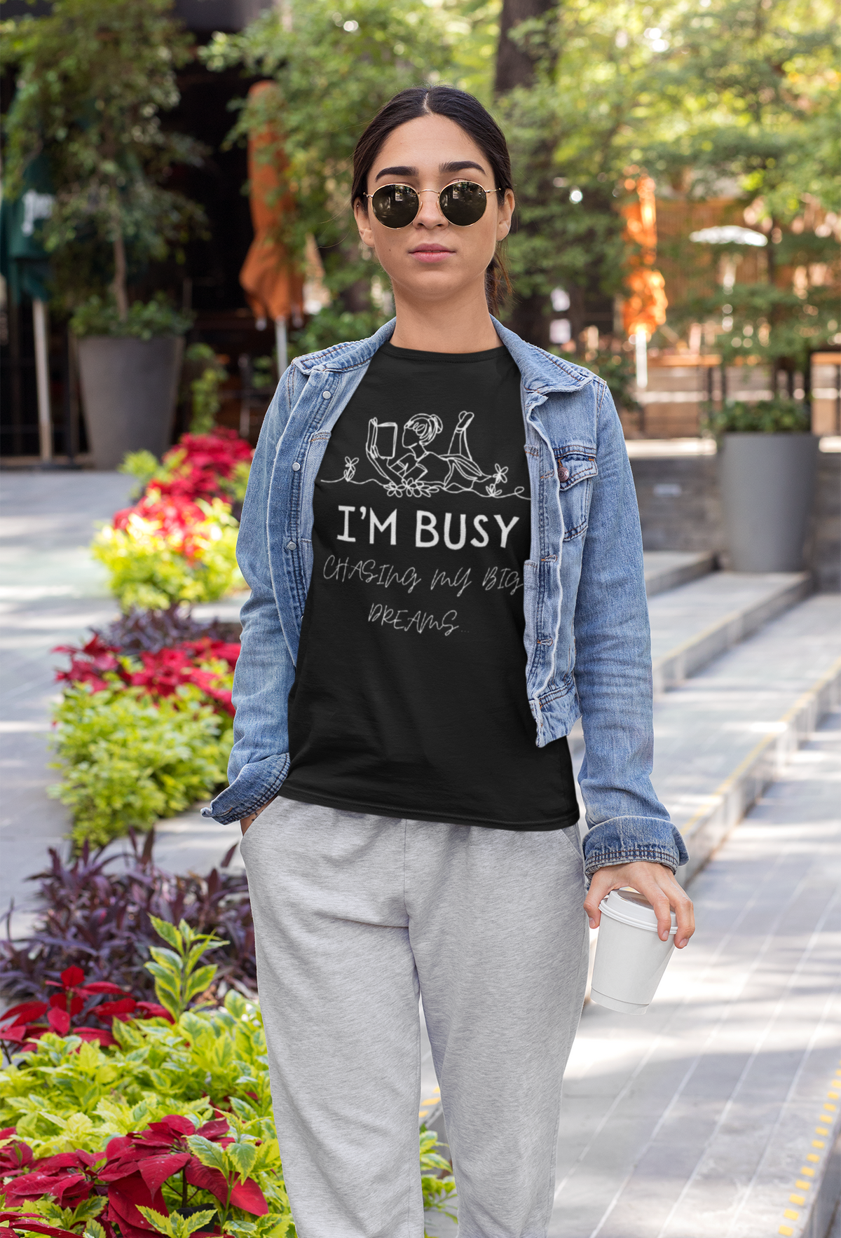 I'm Busy Chasing My Big Dreams Women's Graphic T-Shirt - White