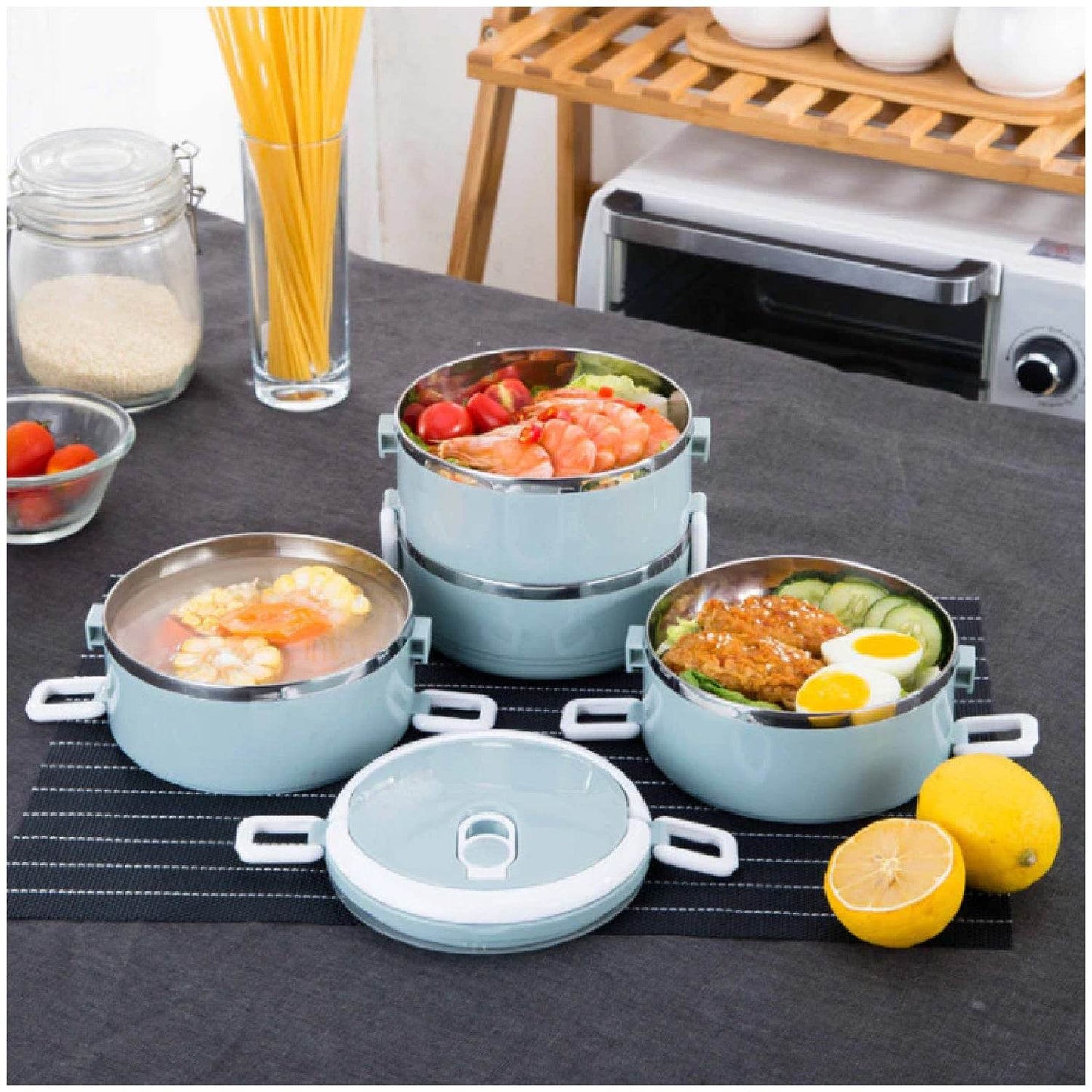 Multi Layer Stainless Steel Hot Lunch Box (4 Layer) - warehousetech13