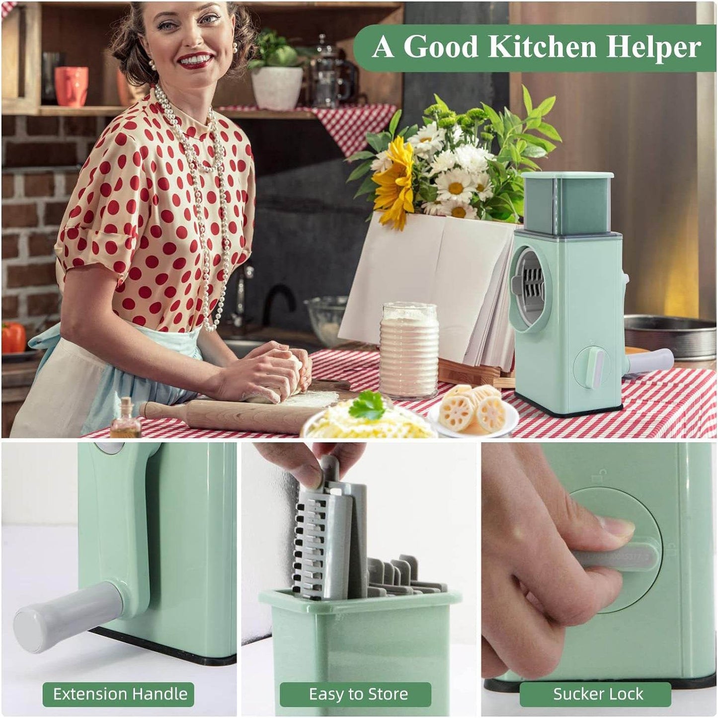 Stainless Steel Vegetable Chopper Veg Chopper And Dicer With 6 Blades - warehousetech13