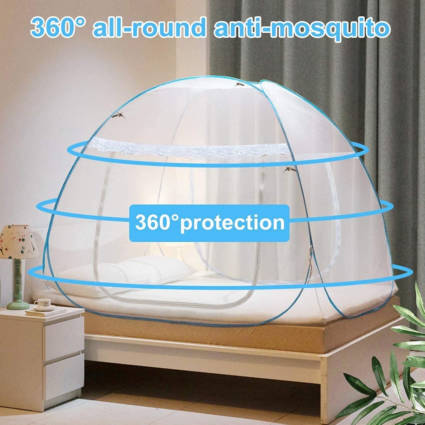 Premium Polyester Foldable Mosquito Net Tent (100 Cm Long 1 Pc) - warehousetech13
