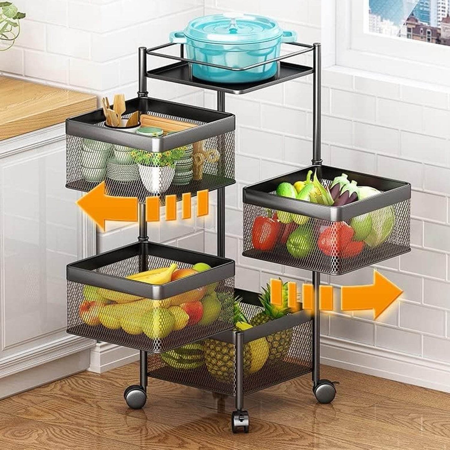 Metal High Qaulity Kitchen Trolley Kitchen Organizer Items And Kitchen Accessories - warehousetech13