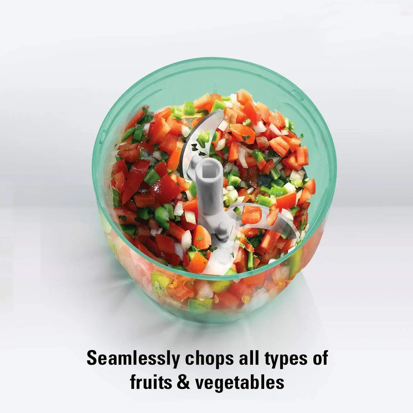 6 Blade 2in1 Manual Food Chopper Compact Powerful Hand Held Vegetable Chopper (1000ml) - warehousetech13