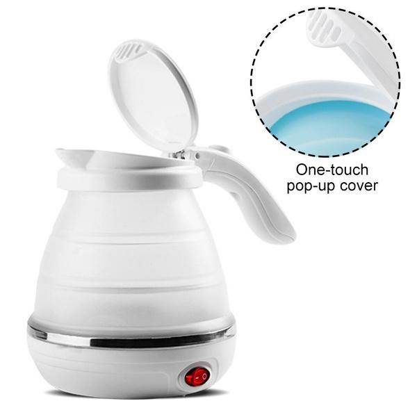Silicone Foldable Collapsible Electric Water Kettle Camping Boiler - warehousetech13