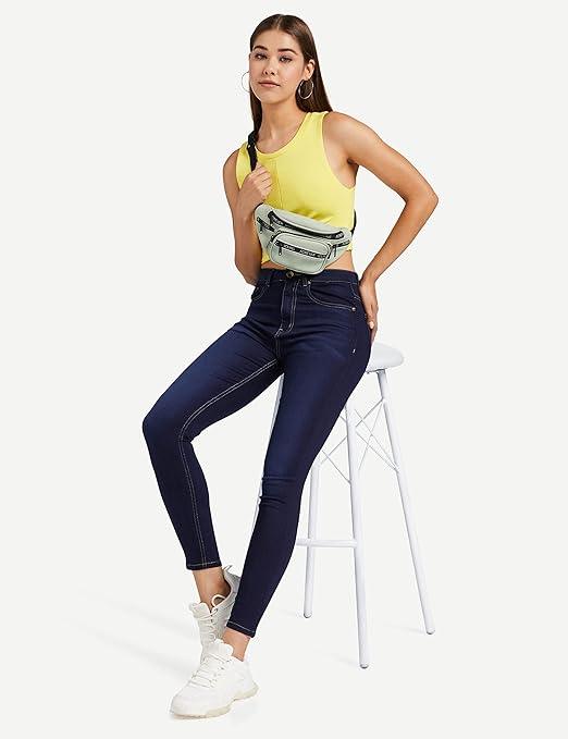 Women Ankle Length Dark Navy Jeans - warehousetech13