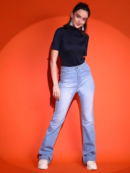 Women High Waisted Beau Blue Jeans - warehousetech13