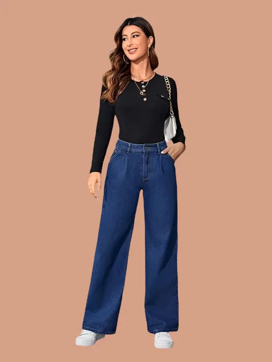 Women High Waisted Mid Blue Jeans - warehousetech13