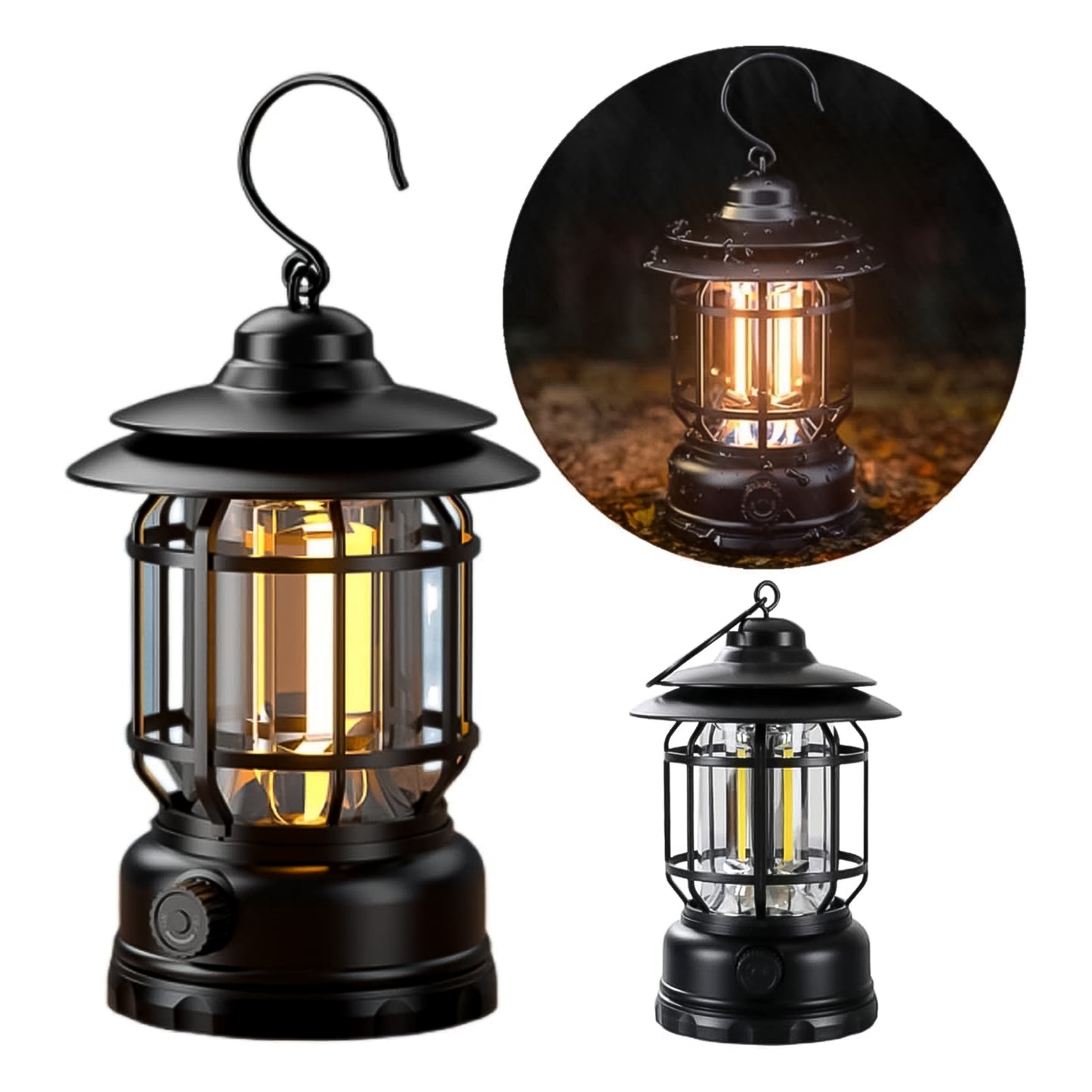 Led Camping Light Retro Style Lighting Battery Type-c Rechargeable (1 Pc) - warehousetech13