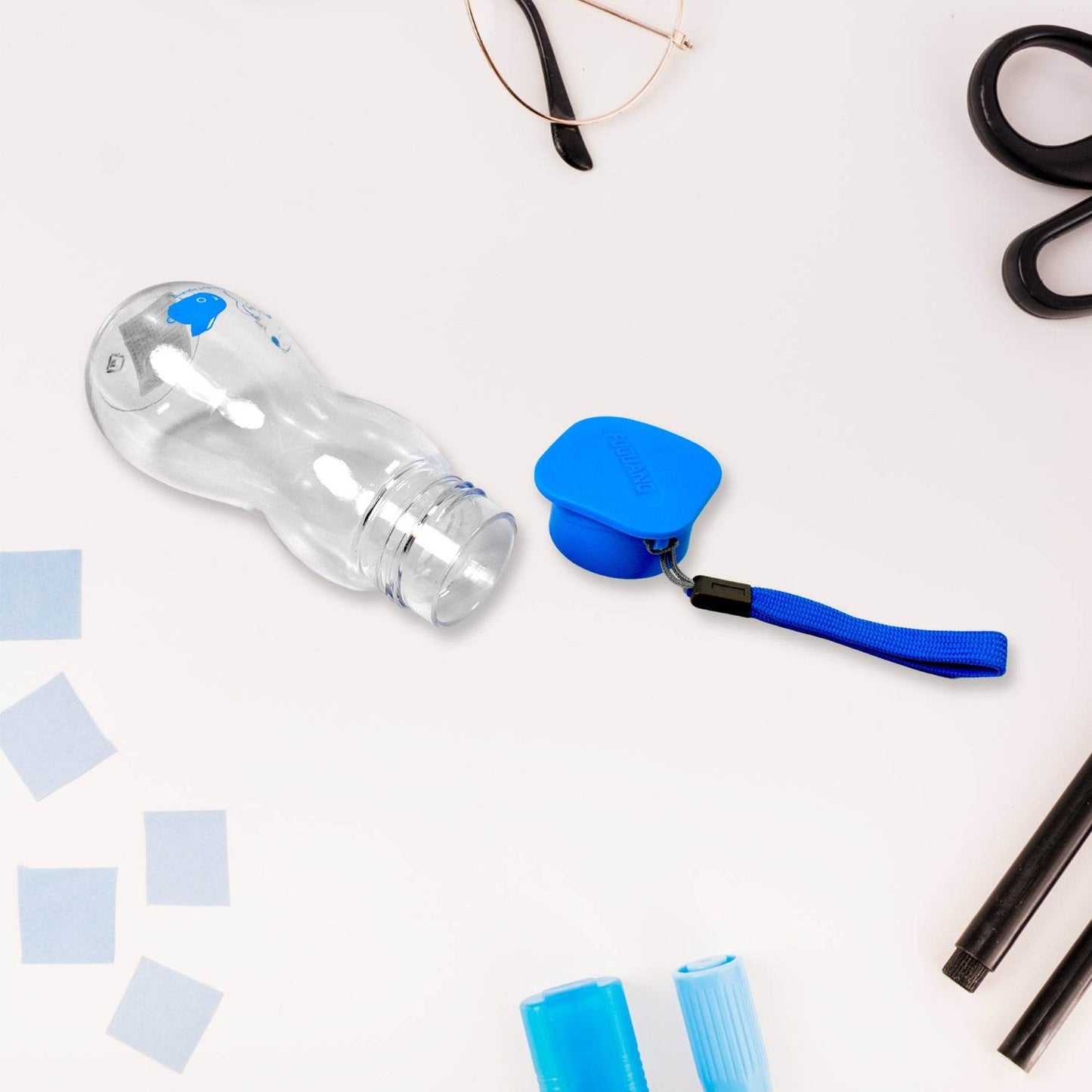 Transparent Travel Portable Water Bottle With Carry Straps (280 Ml 1 Pc) - warehousetech13