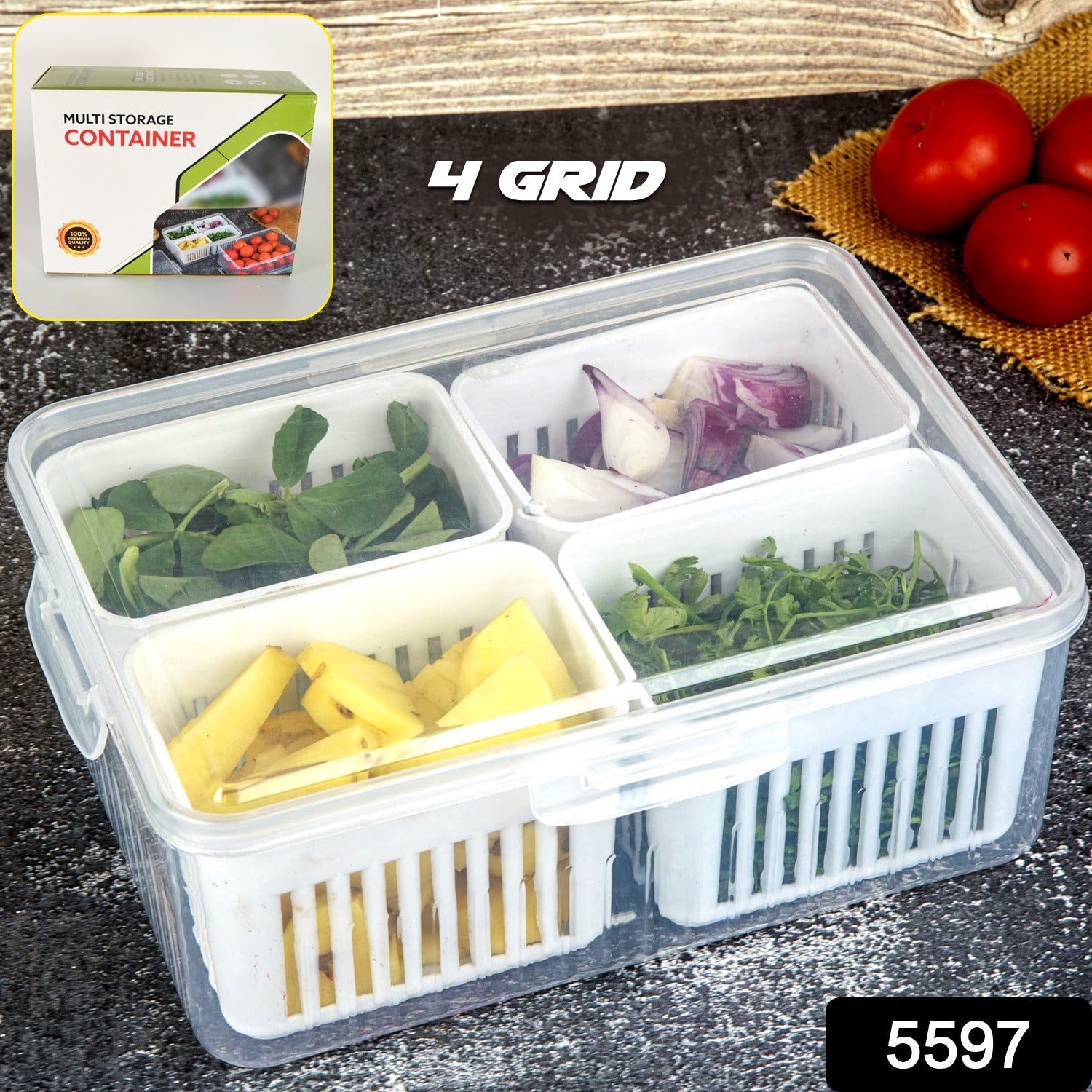Fridge Storage Boxes Freezer Storage Containers Container For Kitchen Storage Set Storage In Kitchen Vegetable Storage Draining Crisper Refrigerator Food Box (1 Pc) - warehousetech13