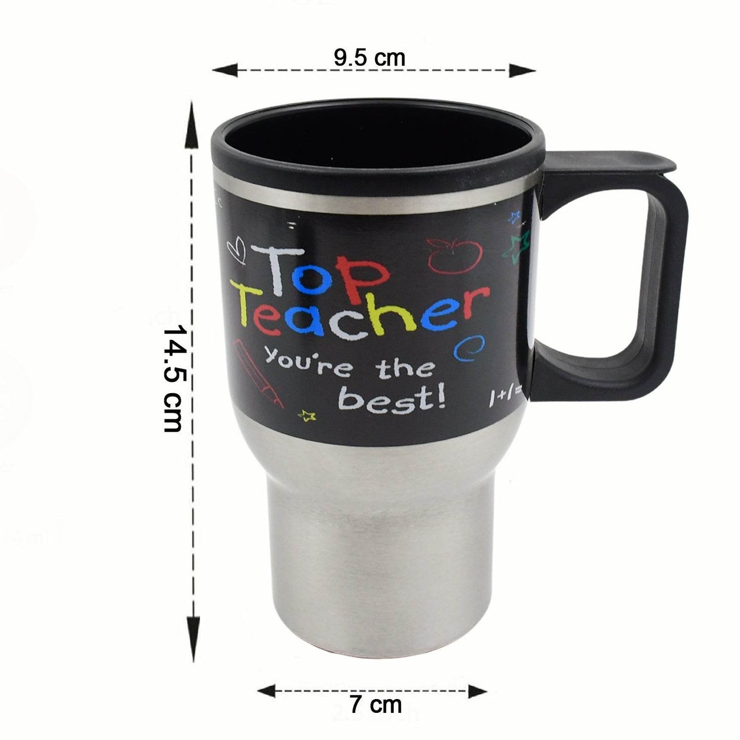 Stainless Steel Vacuum Glass Insulated Glass Coffee Cups Double Walled Travel Mug Car Coffee Mug (With Lid Handle) - warehousetech13
