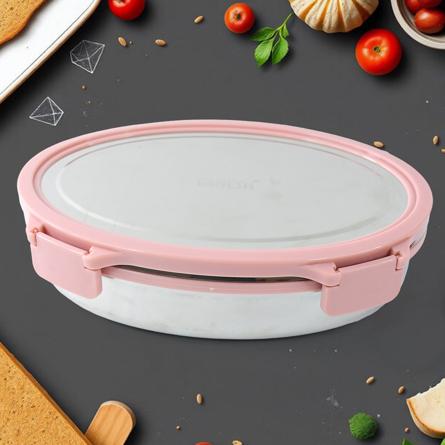 Ganesh Classy Stainless Steel Lunch Box Set 2-piece - warehousetech13