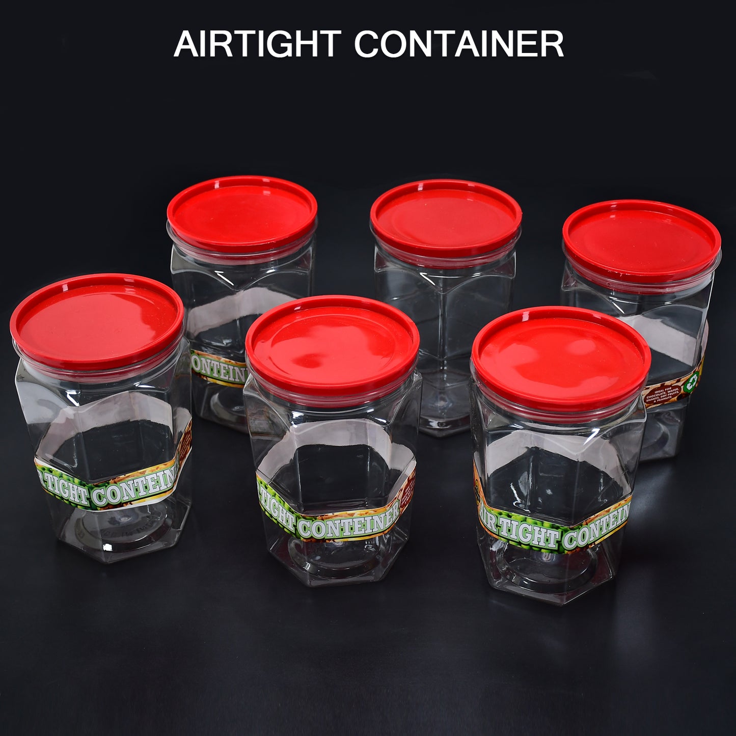 Air Tight Kitchen Storage Container For Rice Dal Atta Bpa-free Flour Cereals Snacks Stackable Modular Round. (Approx - 1100ml Set Of 6pcs) - warehousetech13