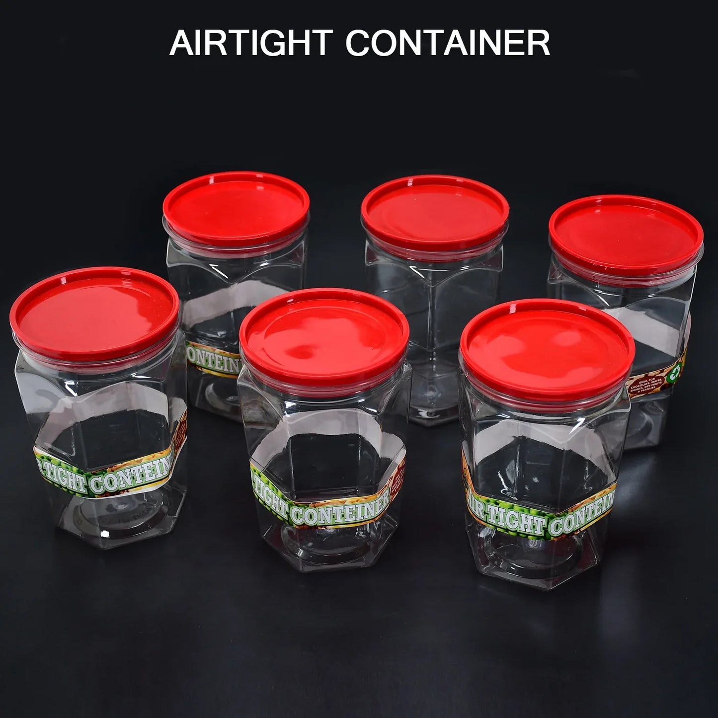 Air Tight Kitchen Storage Container For Rice Dal Atta Bpa-free Flour Cereals Snacks Stackable Modular Round. (Approx - 1100ml Set Of 6pcs) - warehousetech13