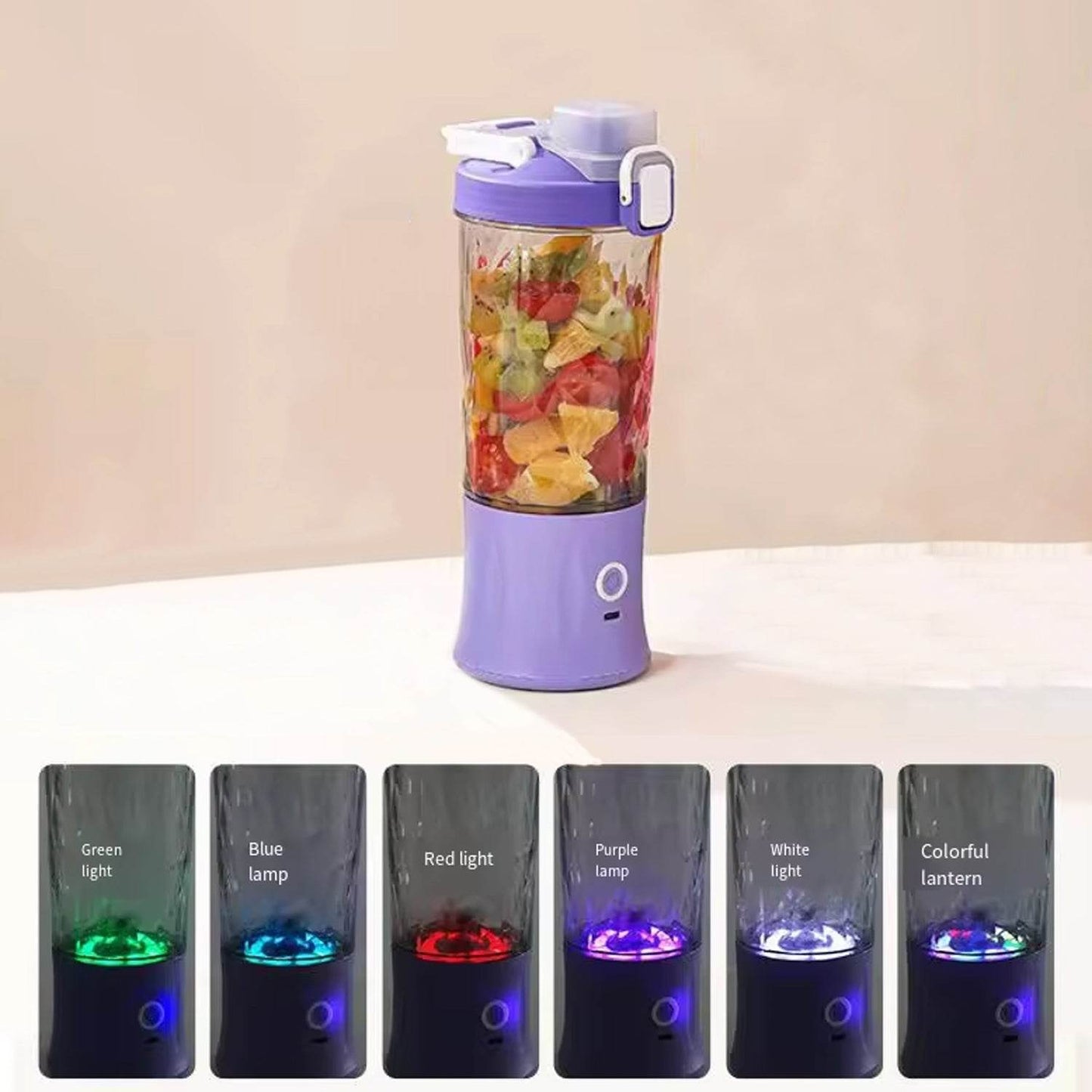Eletric Crusher Juicer With Multicolor Light 8 Blades (600 Ml Multicolor) - warehousetech13