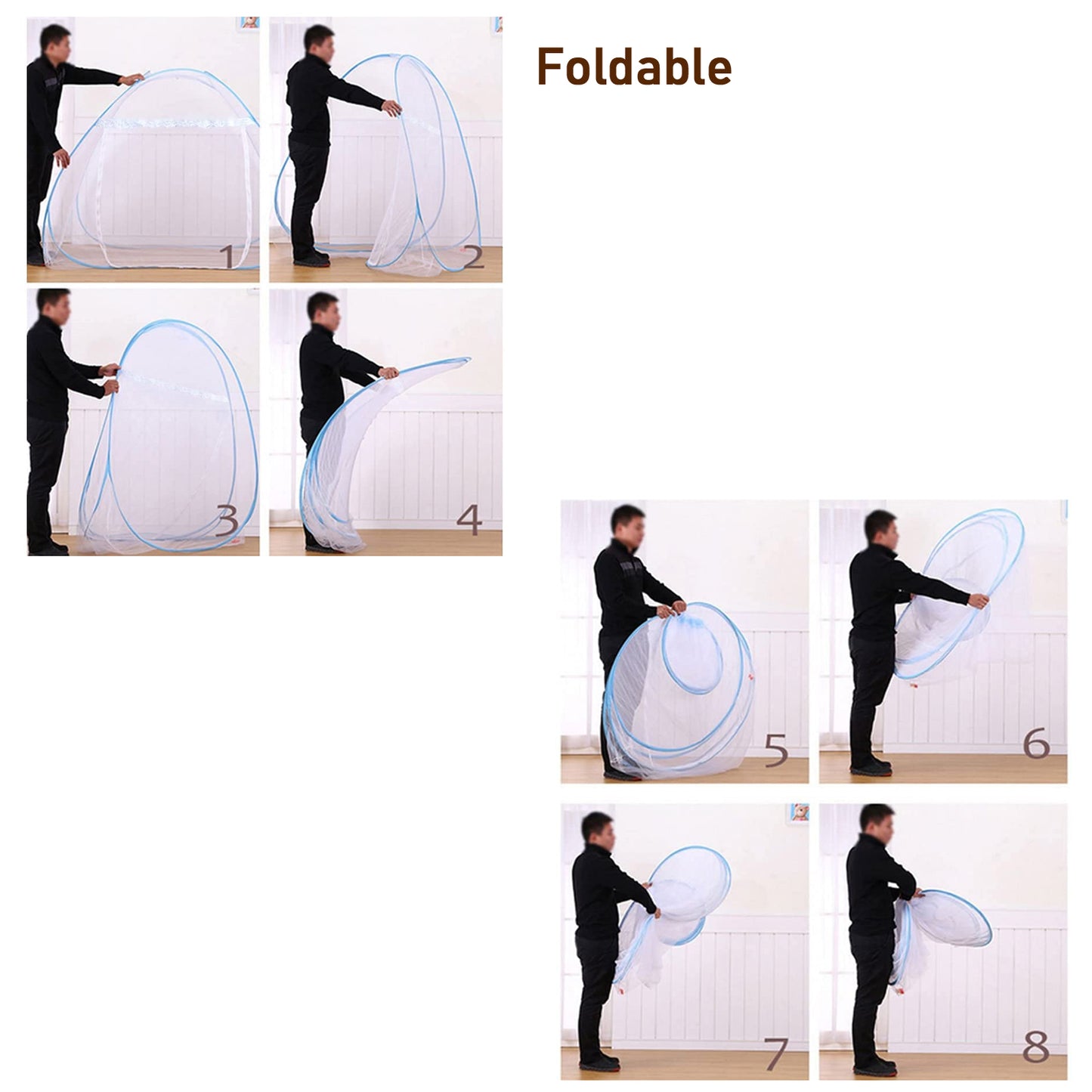 Premium Polyester Foldable Mosquito Net Tent (100 Cm Long 1 Pc) - warehousetech13
