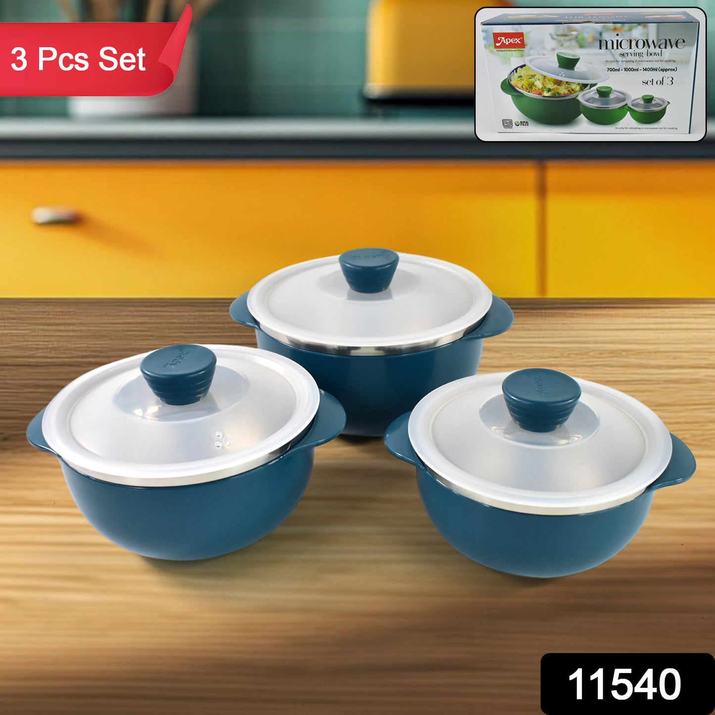 Microwave-safe Serving Bowl 3 Pcs Set - warehousetech13