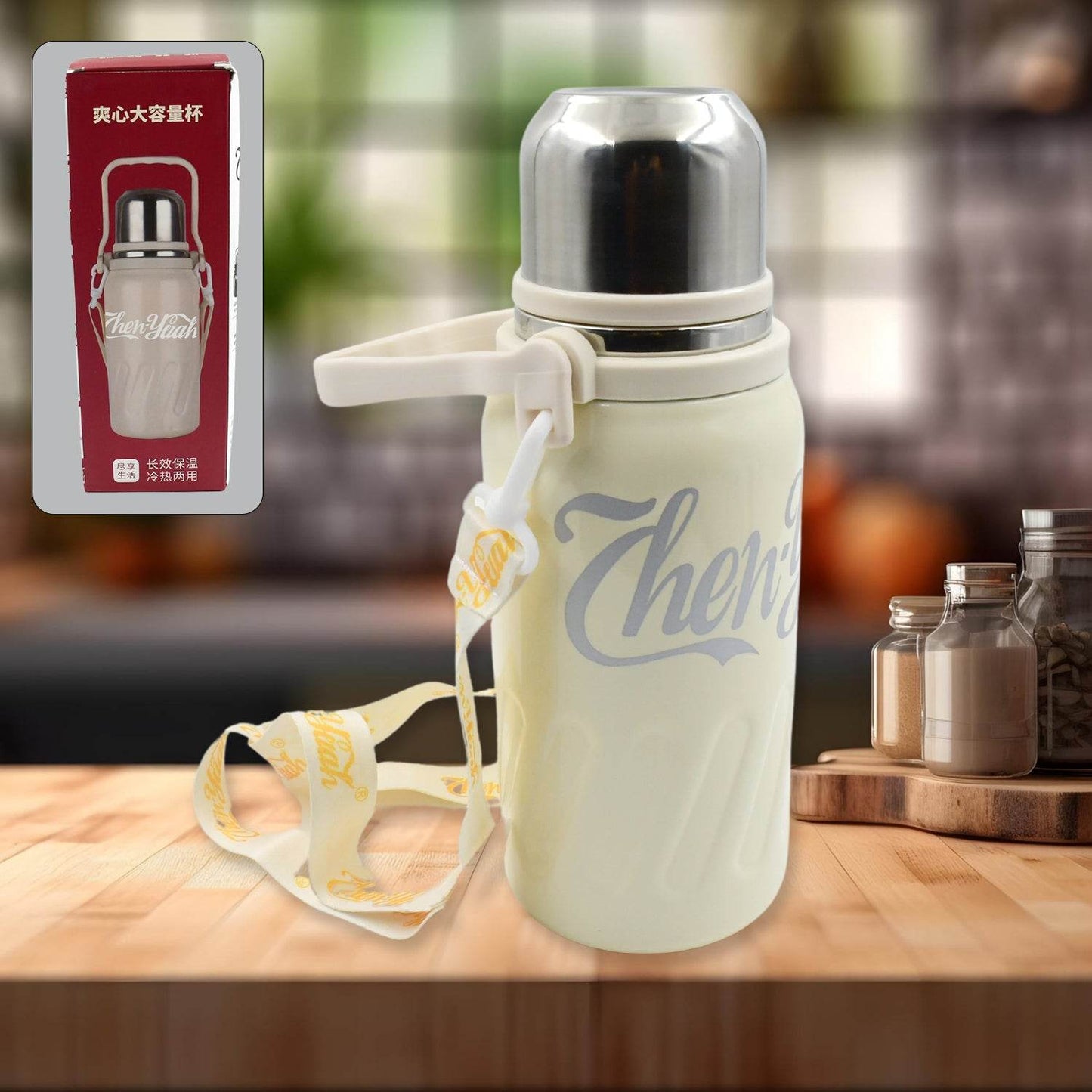 Stainless Steel Vacuum Insulated Water Bottle Leak Proof Flask For hot / cold Tea Coffee (900 Ml) - warehousetech13