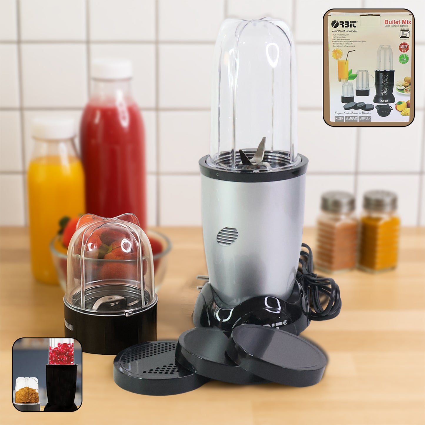 Orbit Multi-purpose Bullet Mixer - 400w With 2 Jar - warehousetech13