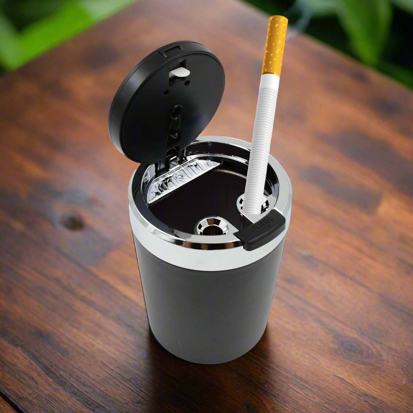 Portable Car Ashtray With Lid And Blue Led Light (1 Pc) - warehousetech13
