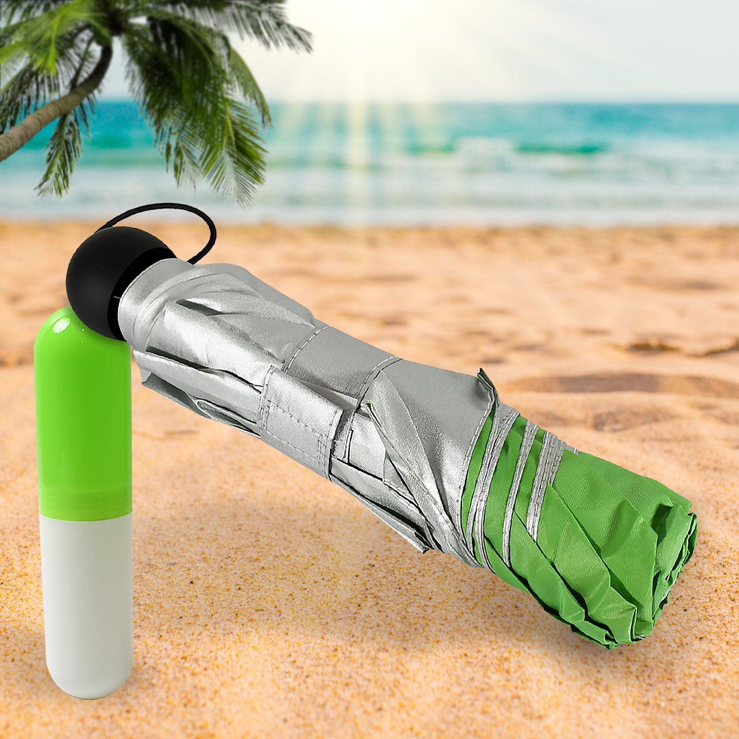 8539 3 Fold Sun Protective Solid Foldable Outdoor Umbrella Portable Sun Uv Protection Lightweight Rain Umbrella With Umbrella Case For Girls Women Men Boys - warehousetech13