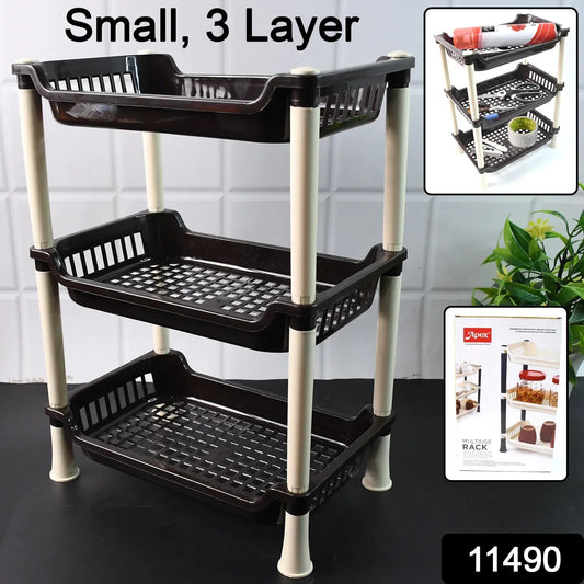 Discover Ultimate Organization with the Small Multiuse Plastic Storage Rack Organizer 3-tier