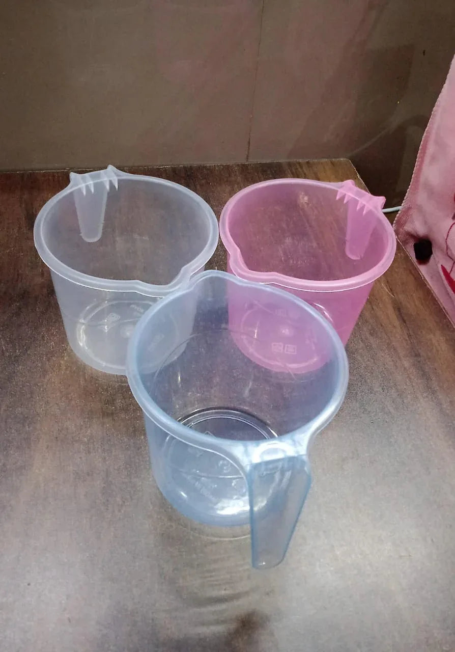 Plastic Round Transparent Bath Water Mug (1 Pc 1200 Ml Mix Color) - warehousetech13