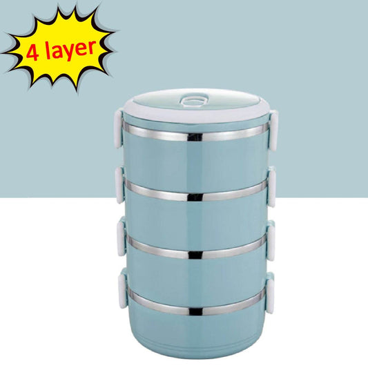 Multi Layer Stainless Steel Hot Lunch Box (4 Layer) - warehousetech13