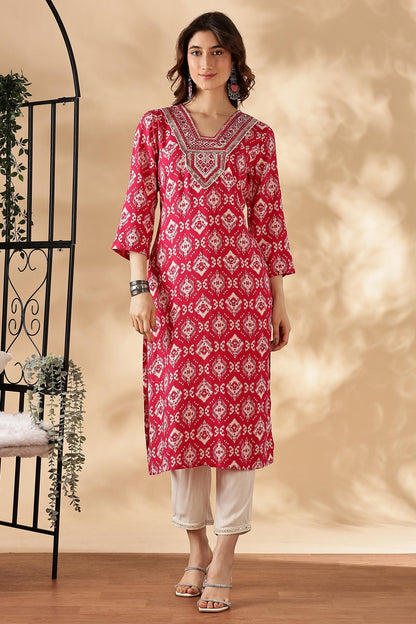 BulBul Sagarika Printed Yellow & Red Rayon Salwar Suit - Soft Breathable Ethnic Wear for Women