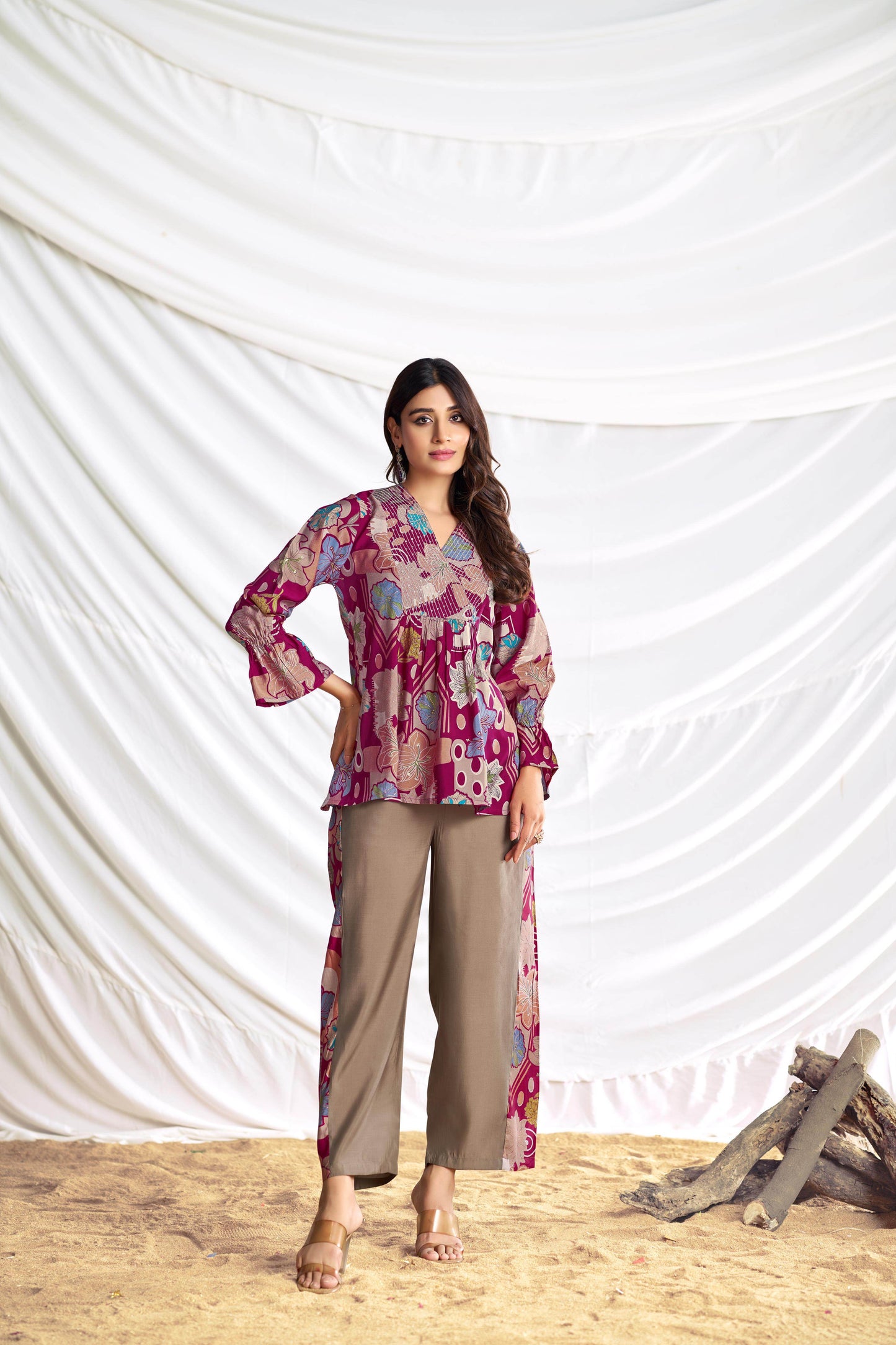 Ojasvi Red & Black Chanderi Co-Ord Set for Women – Festive Ethnic Wear, Modal Fabric