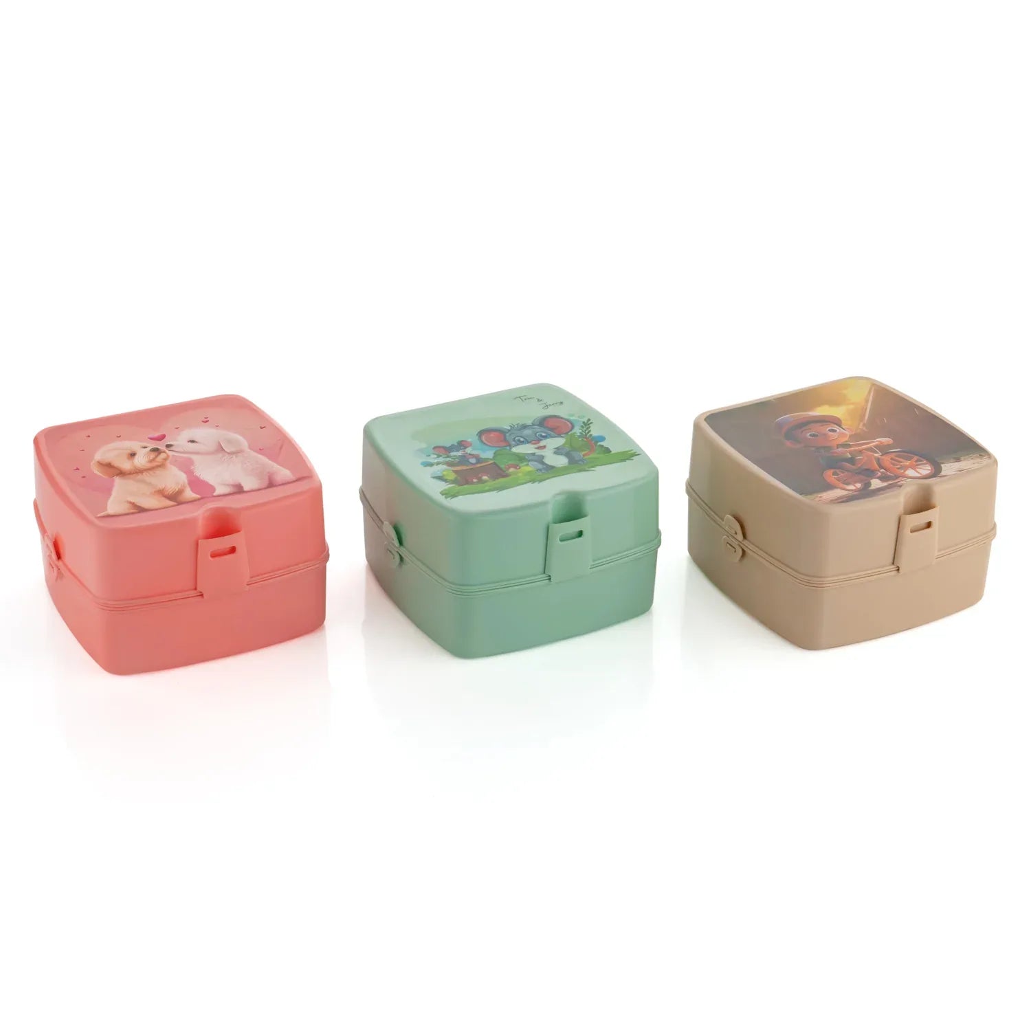 5787 Double-layer Square Lunch Box With Spoon 4 Compartment Tiffin Push Lock Plastic Tiffin Box For Travelling School Kids Office Exclusive Home - warehousetech13