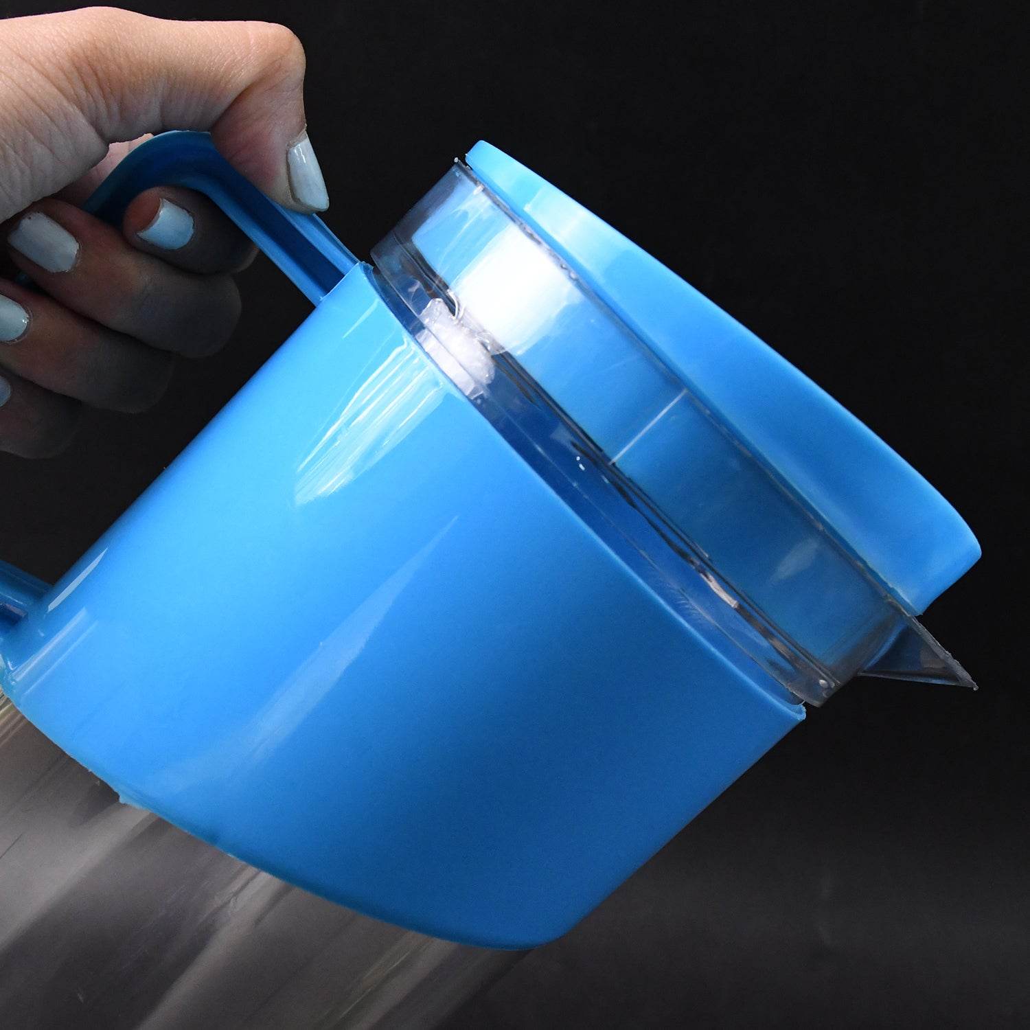 Transparent Stylish Premium Jug With Elegant Handle (2000 Ml Jug Approx 4 Pcs Plastic Glass) - warehousetech13