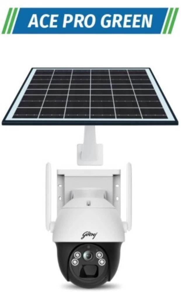 Godrej Ace Pro Green 4MP IP66 PTZ Solar Sim CCTV Camera with 4G Support, Human Detection, 2 Way Talk, Works with Alexa & Battery Backup of 36 hrs - warehousetech13
