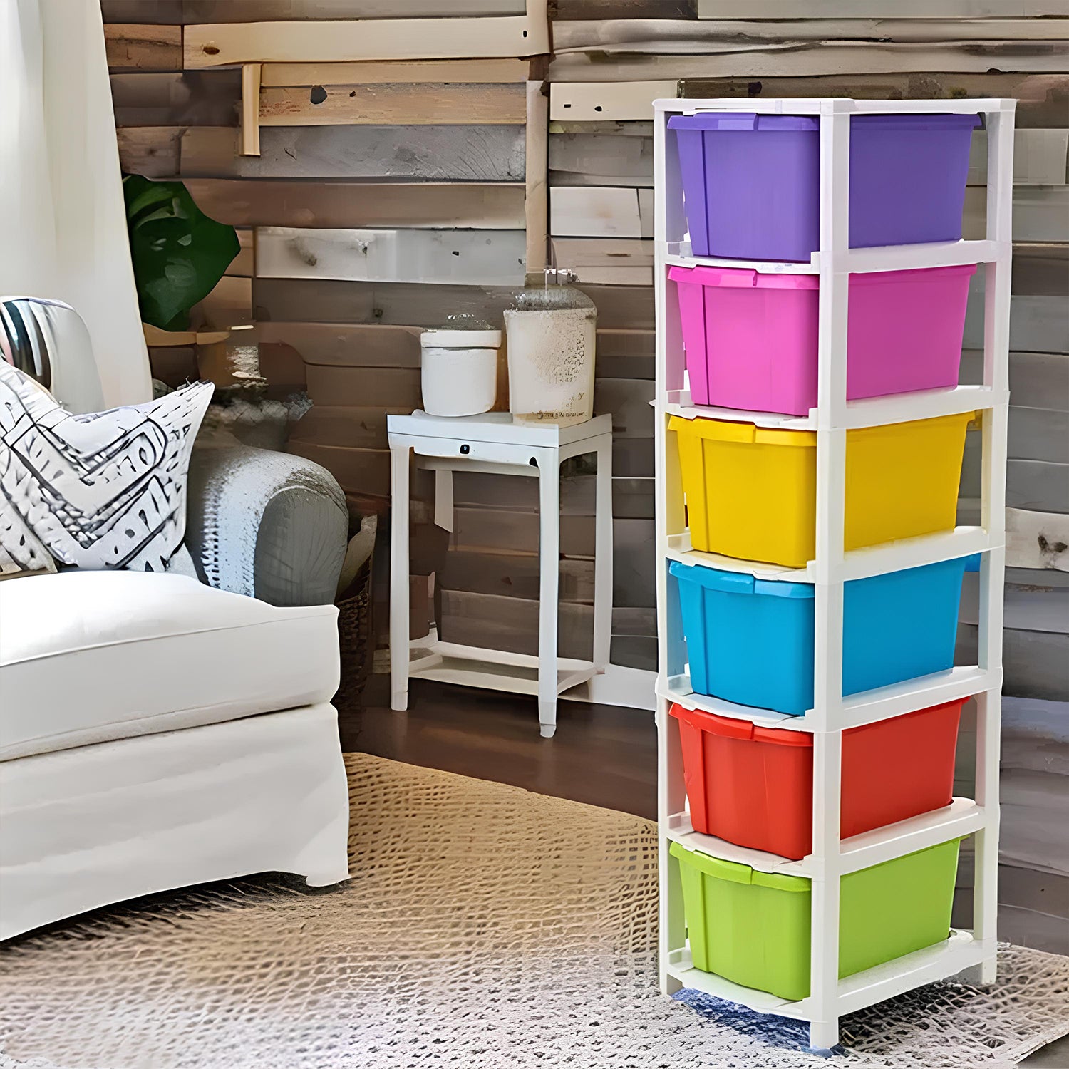 6-layer Multi-colored Plastic Storage Drawer Cabinet - warehousetech13