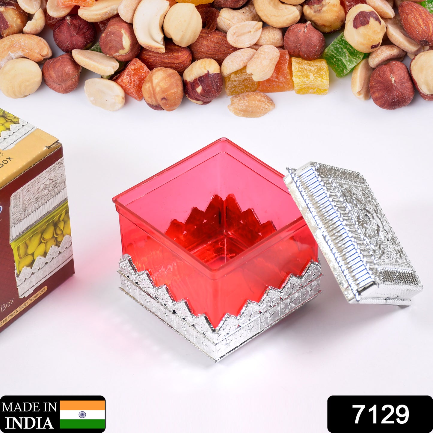 7129 Ruby Dryfruit Storage Container Attractive Design Box For Home Gifting Kitchen Use - warehousetech13