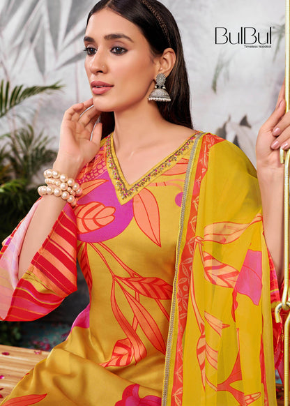 Rani Blue & Mustard Silk Kurta Set with Dupatta for Women – Elegant Festive & Party Wear Outfit