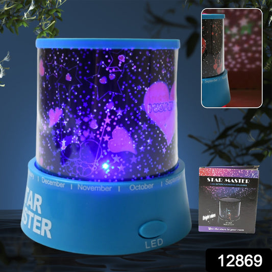 Led Projector Night Light Amazing Lamp 3 Battery Operated Lamps Rotation With The Music Function Master For Kids Bedroom Home Decoration Nightromantic Gift (Battery Not Included 1 Pc) - warehousetech13