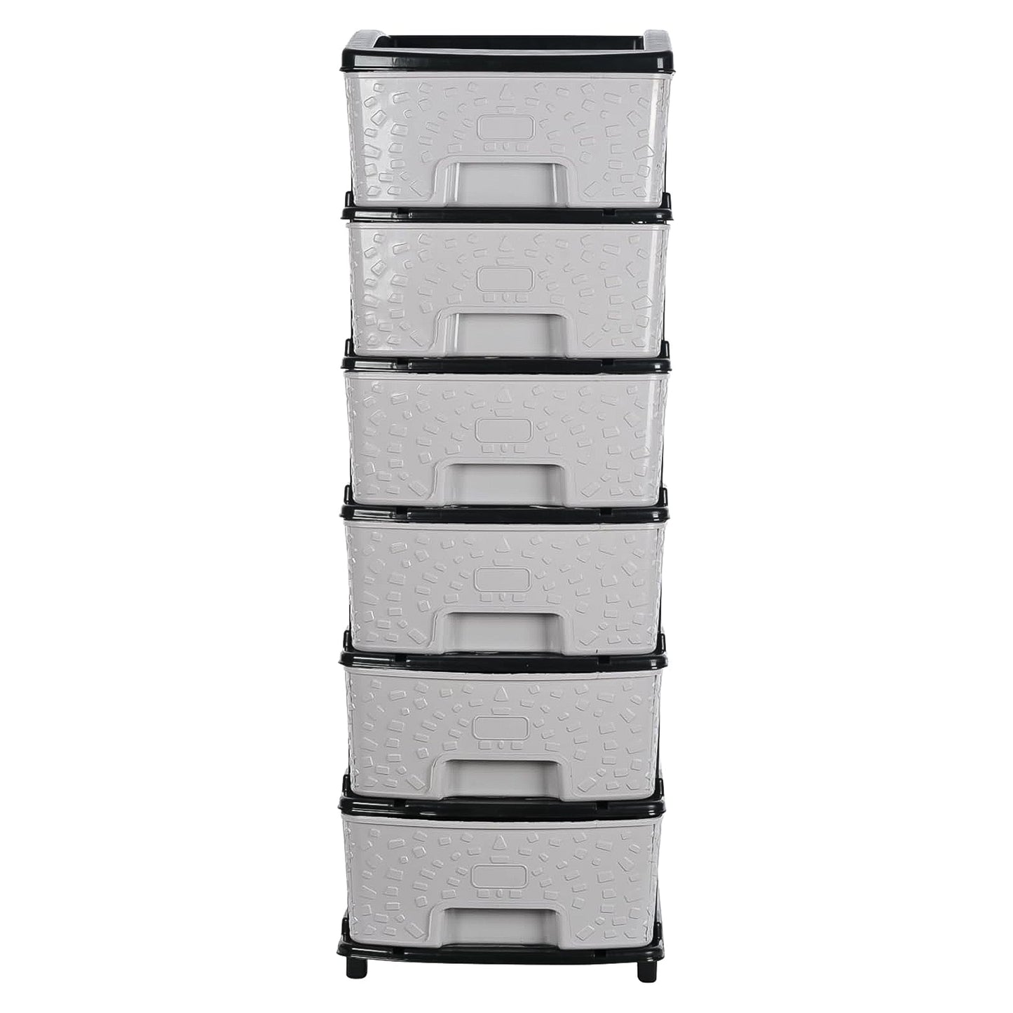 6-layer Heavy-duty Plastic Drawer Organizer Cabinet With Stone Texture Drawers - warehousetech13