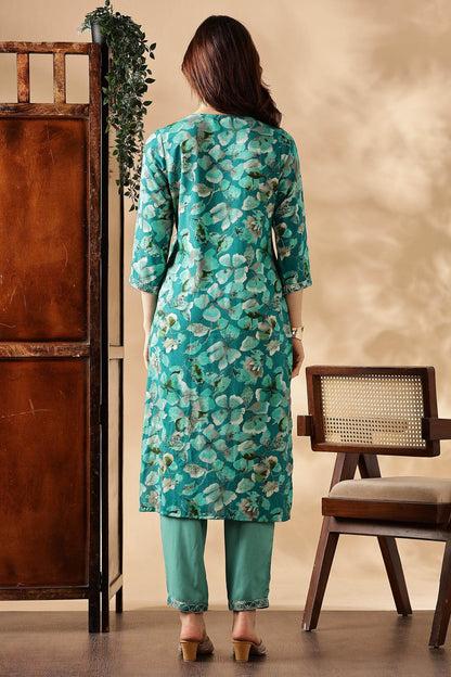 Simar Rayon Fuschia & Rama Kurta Set with Dupatta - Stylish Women’s Ethnic Wear, Comfortable & Vibrant Outfit