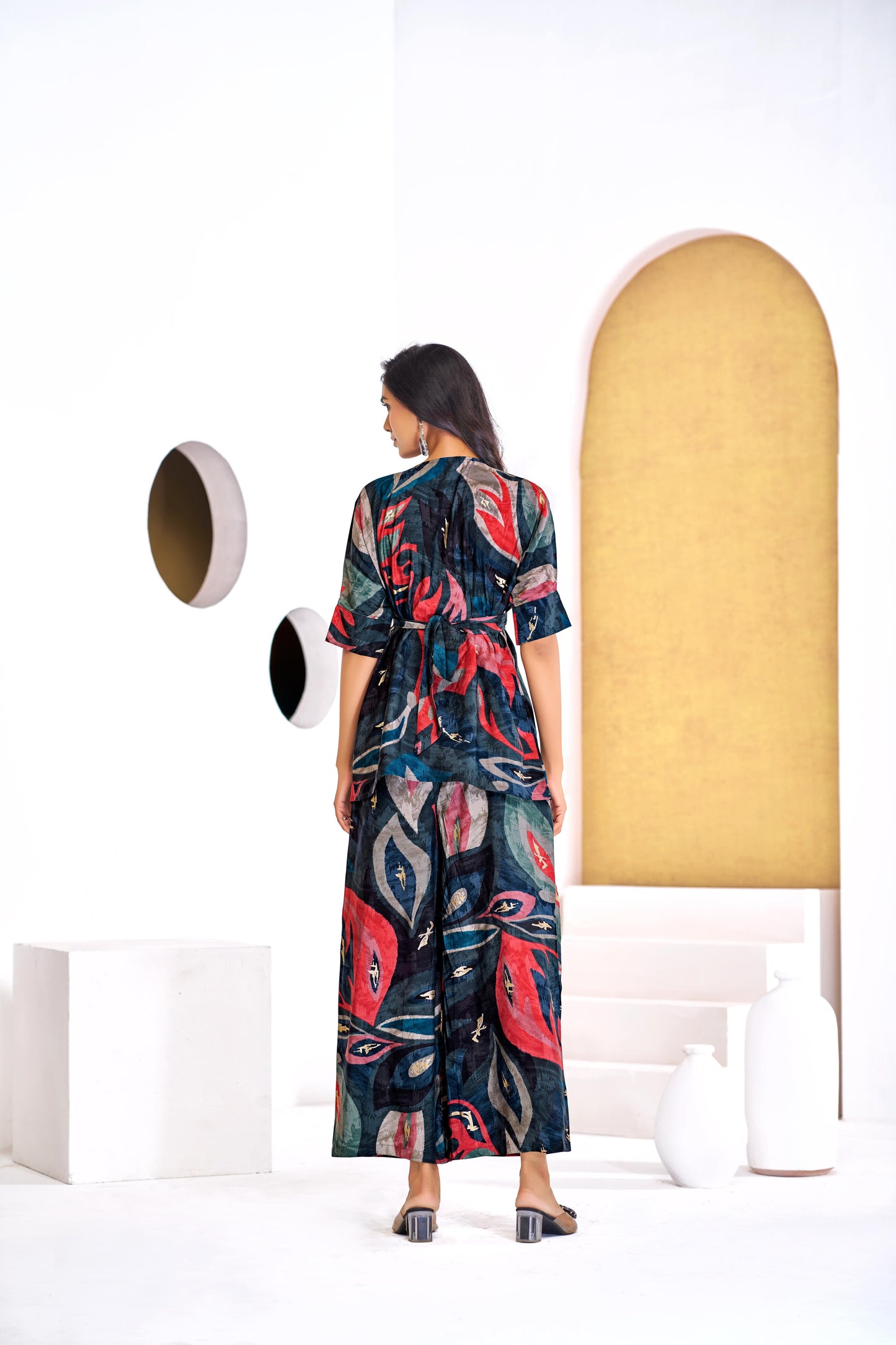 Kalki Green & Blue Modal Chanderi Women's Co-Ord Set – Elegant Ethnic Wear