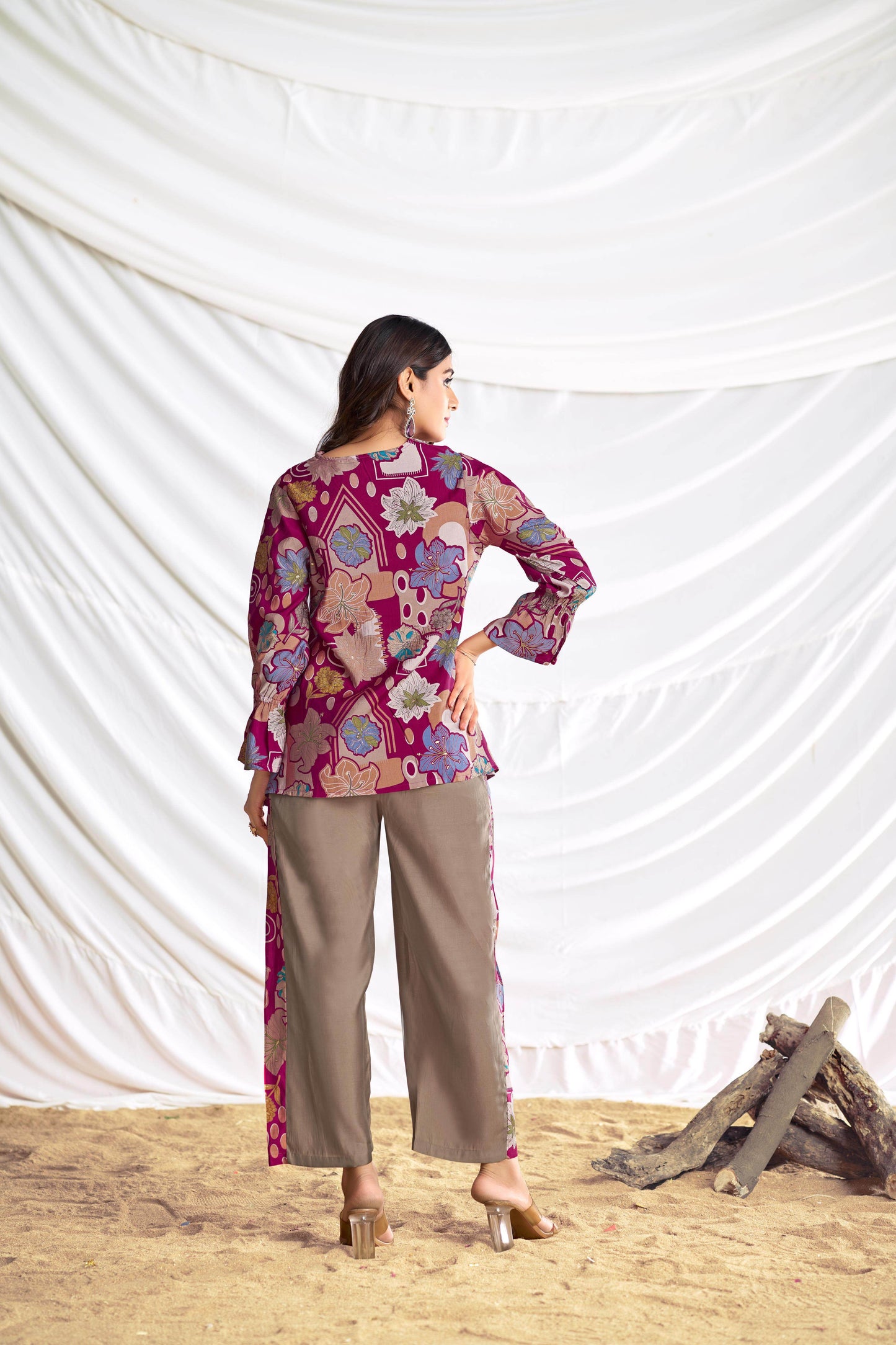 Ojasvi Red & Black Chanderi Co-Ord Set for Women – Festive Ethnic Wear, Modal Fabric