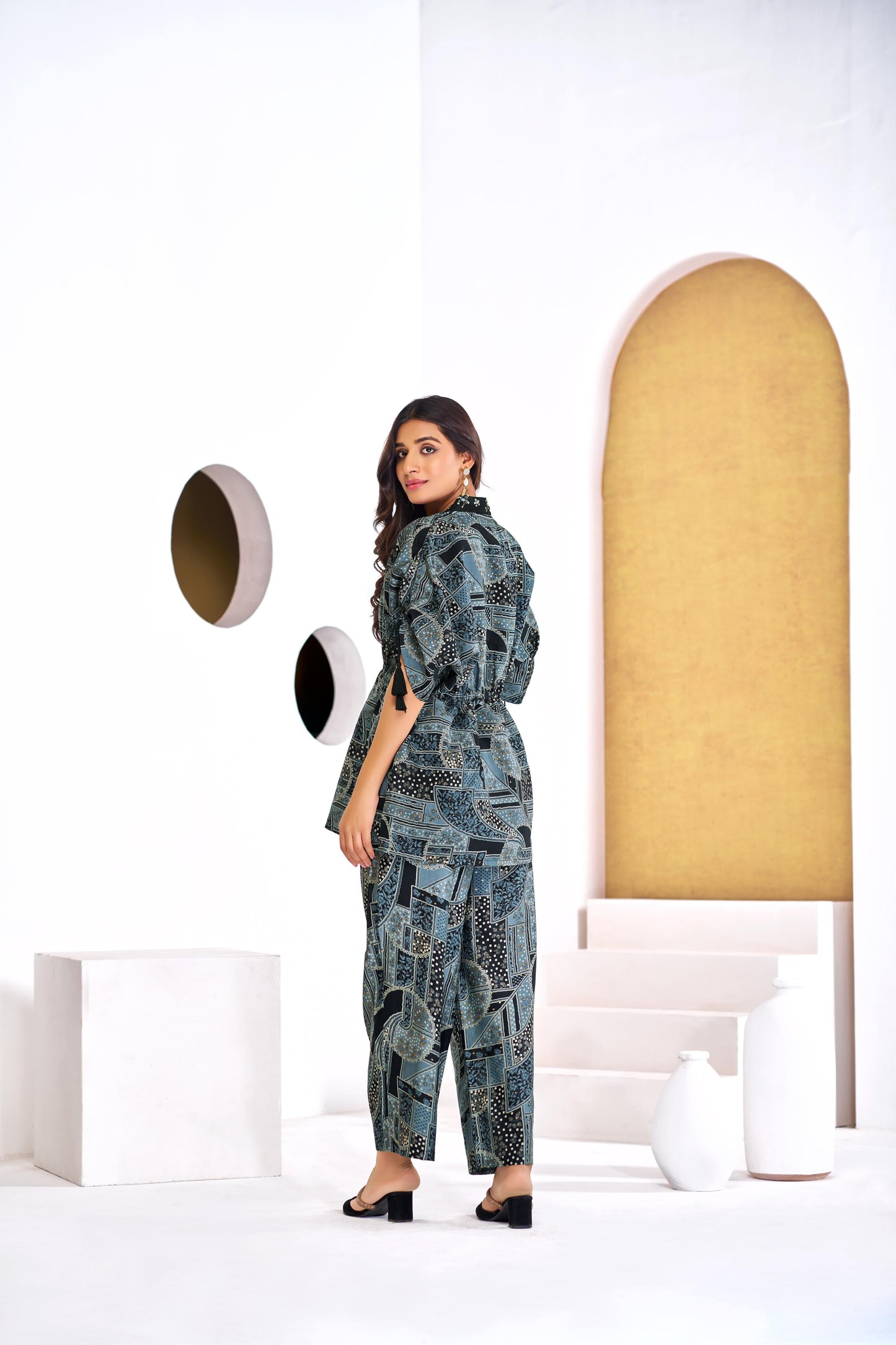 Elegant Hetal Black & Wine Modal Chanderi Co-Ord Set | Perfect for Formal & Semi-Formal Events