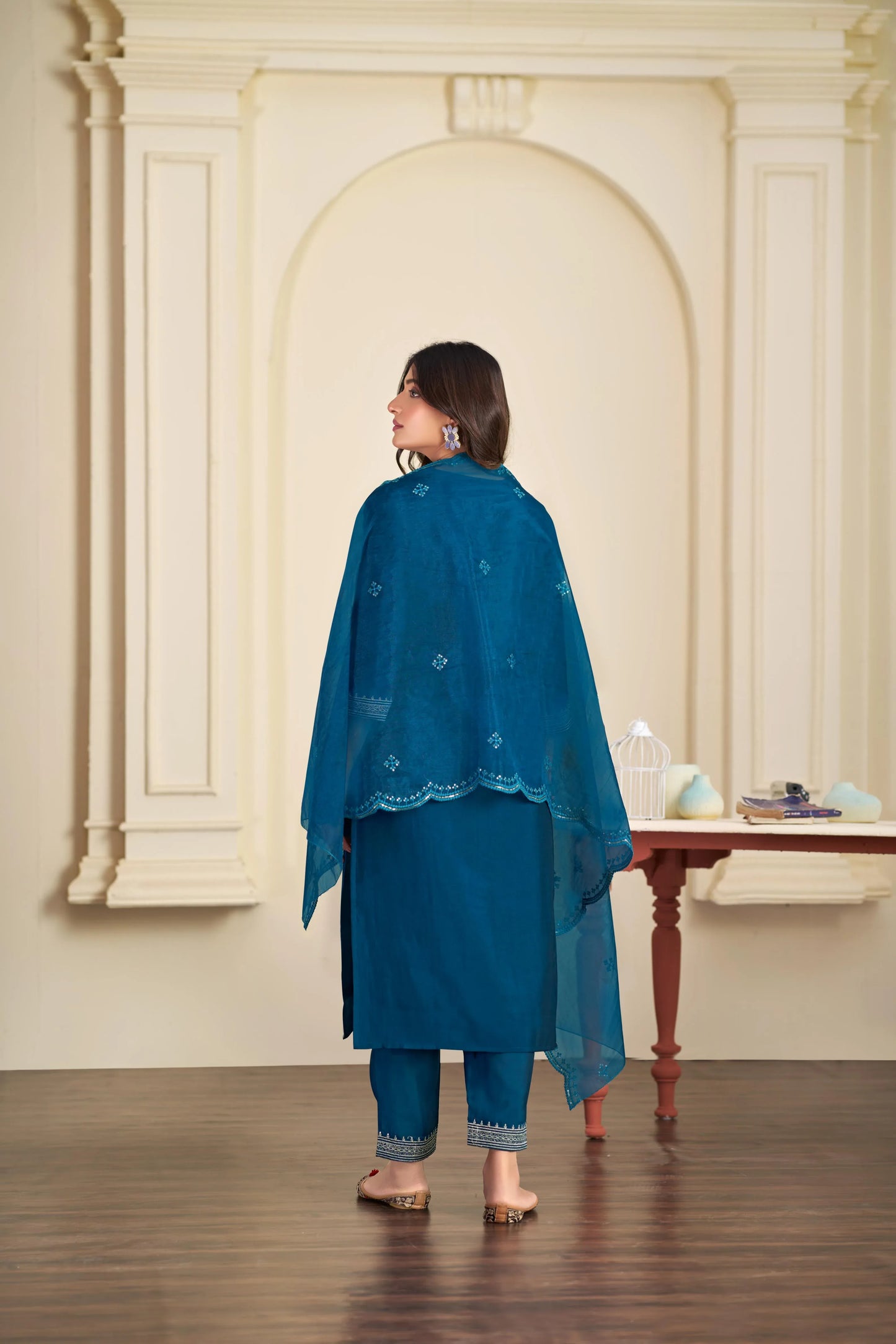 BulBul Ragini Solid Teal Pink Roman Silk Salwar Suit for Women | Elegant Festive Ethnic Wear Set - warehousetech13