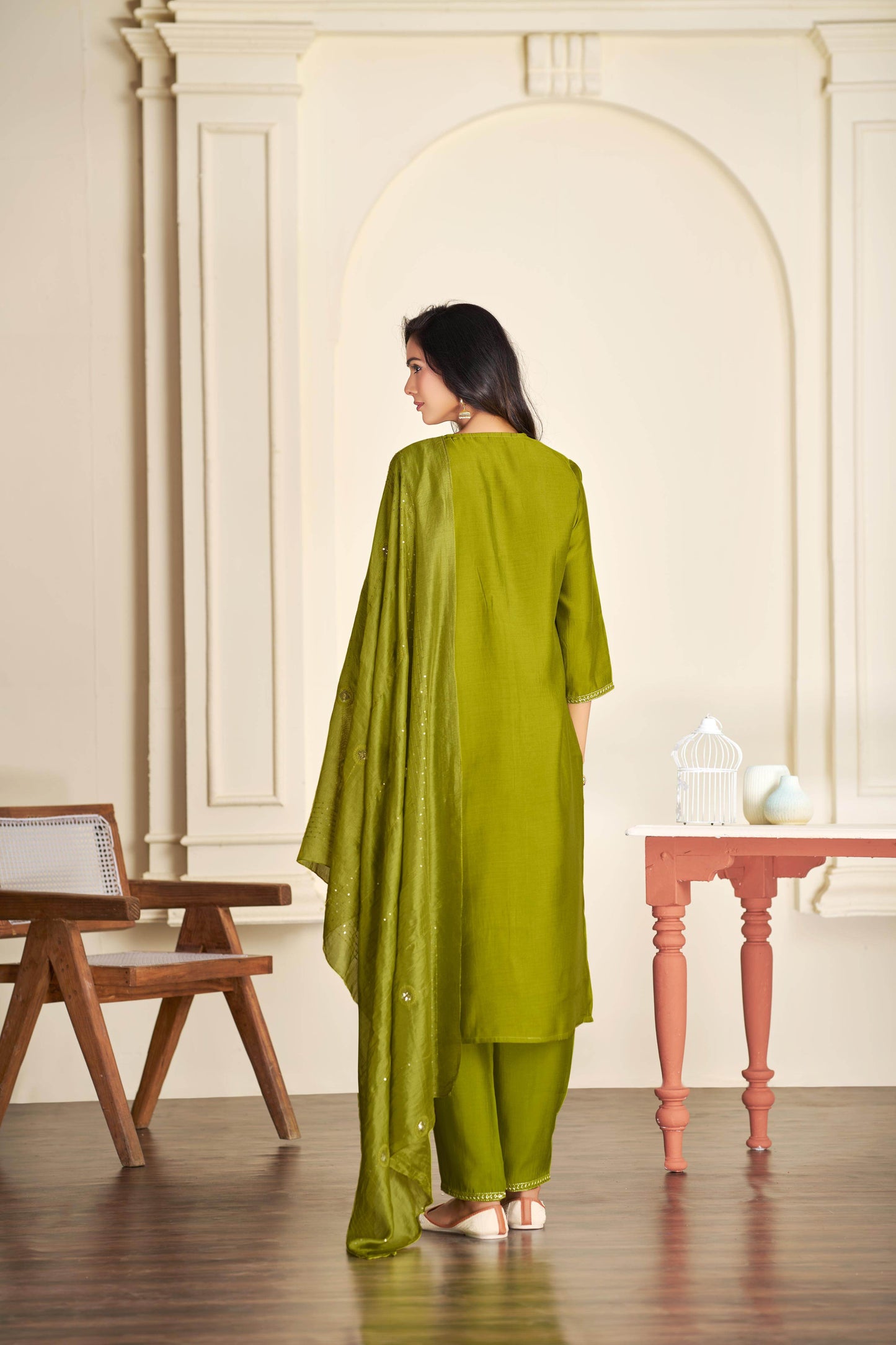 Tapasya Silk Purple and Green Kurta Set with Dupatta | Elegant Festive Wear for Women